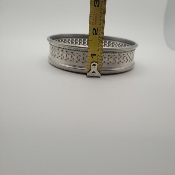 Revere Pewter Champagne Coaster Catchall Tray Vanity MCM Formica Silver Brown - Picture 8 of 9